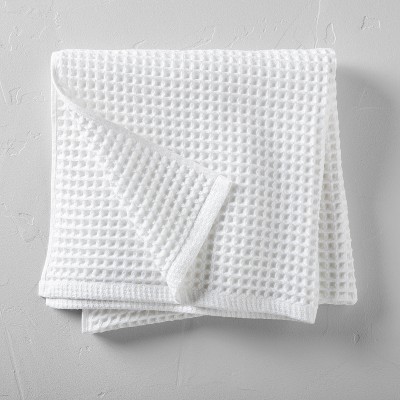 White Waffle Weave Cotton Hand Towel