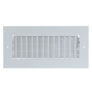 Hart & Cooley Steel Register Vertical Fins, MS Damper, 6 x 6 Inch, White - 1 of 1