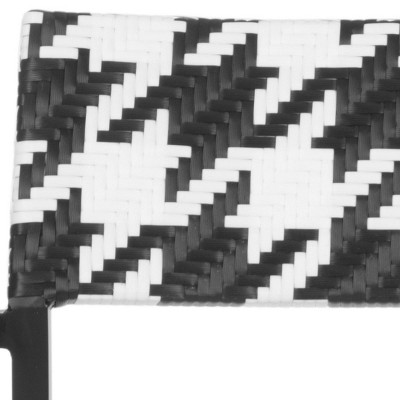 Halden Black and White Rattan Arm Chair Set