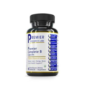 Premier Research Labs Complete B - Supports Nervous System, Energy Production, Liver, Skin & Hair - Whole Vitamin B Family - 60 Plant-Source Capsules