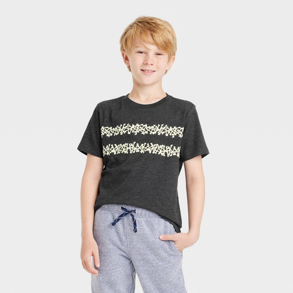 Boys' Short Sleeve Bones Print T-Shirt - Cat & Jack Black M