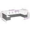 vidaXL 10 Piece Patio Sofa Set with Cushions Black Poly Rattan - Black and Blue Without Table - 3 of 4