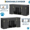 71" Dog Crate TV Stand for 2 Large Dogs, Extra Large Double Dog Kennel Furniture with Drawers and Lockable Sliding Doors, Wooden Furniture - 3 of 4