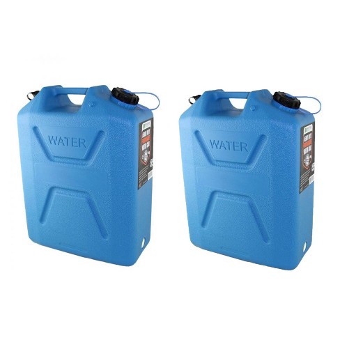Wavian USA 5 Gallon Plastic Water Jug Can Container w/ Easy Pour Spout, 2 Pack - image 1 of 4