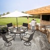 EROMMY 5pcs Patio Set, Outdoor Dining Set with Round Dining Table & 4 Swivel Chairs with Armrests - 2 of 4