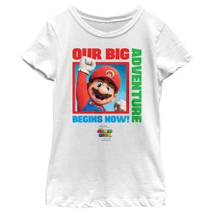 Girl's The Super Mario Bros. Movie Mario Our Big Adventure Begins Now T-Shirt - 1 of 4