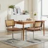 Grungis Velvet Kitchen Chair Set of 2,Upholstered Dining Chairs with Natural Cane Back and Stainless Chrome Base for Dining Room,Kitchen - 2 of 4