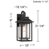 John Timberland Cecile 21.25 High Mission Outdoor Wall Light Fixture Mount Porch House Box Lantern Weatherproof Black Clear Seeded Glass Shade - 4 of 4