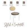 LeisureMod Velvet Dining Chair Rattan Back Side Chair Comfortable Kitchen Chair with Stainless Steel Base Euston Collection - 3 of 4