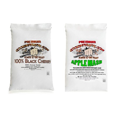 CookinPellets Black Cherry Smoker Smoking Hardwood Wood Pellets Bundle w/ CookinPellets Apple Mash Hard Maple Smoker Smoking Wood Pellets, 40 Lb Bags