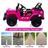 Kids Ride On Truck Car 12V with Remote Control, Spring Suspension,  LED Lights, Music, and Safety Belt, Electric Ride On Car Toys, Pink - 3 of 4