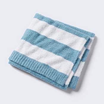 Chenille Stripe Baby Blanket - Blue and White Stripe - Cloud Island™