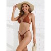 INSPIRE CHIC Women's Push-Up Halter Bikini Sets Double Tie Back Triangle Bottoms Swimwear Bathing Suits 2 Pieces - 4 of 4