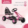 Infans 4 Wheel Pedal Powered Go Cart for Kids with Steering Wheels & Adjustable Seat, Safety Hand Brake, Non-Slip Tires, Ride On Pedal Car, Pink - 2 of 4