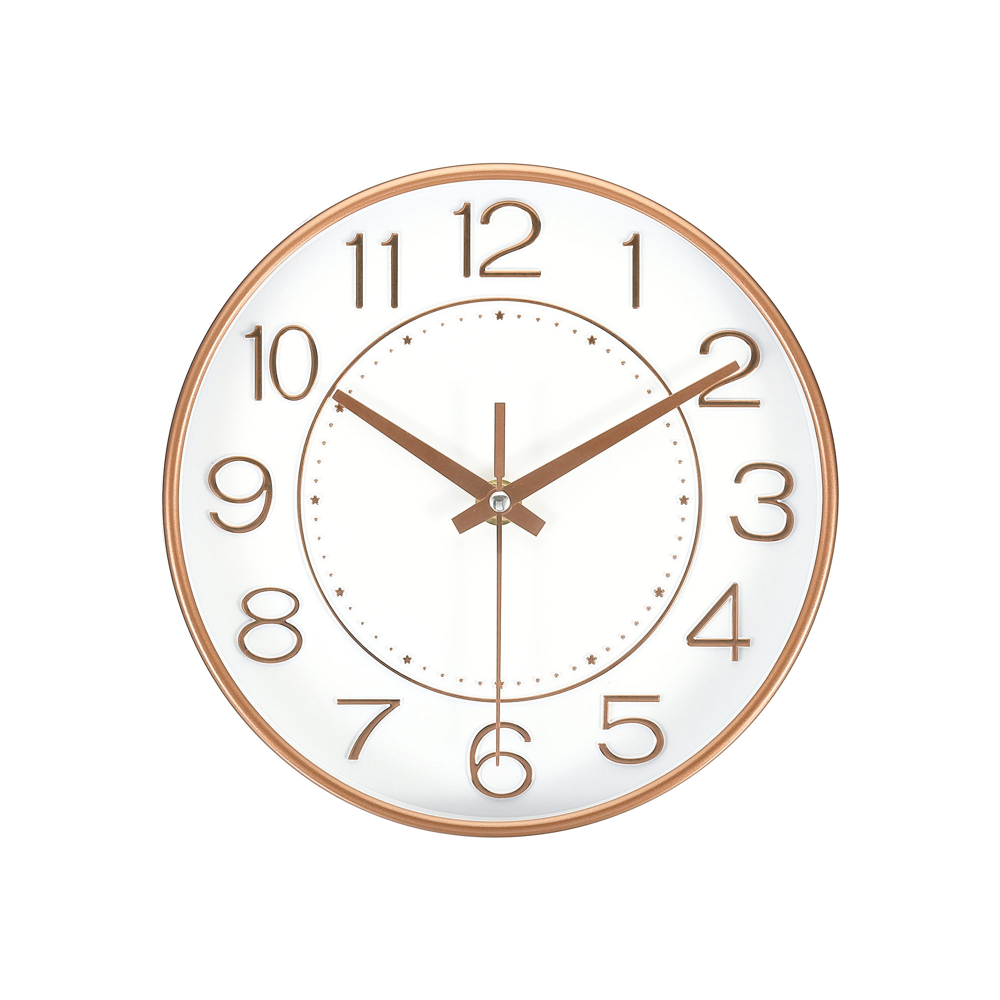 Unique Bargains Modern Round Wall Clock 8 Inch Gold Tone