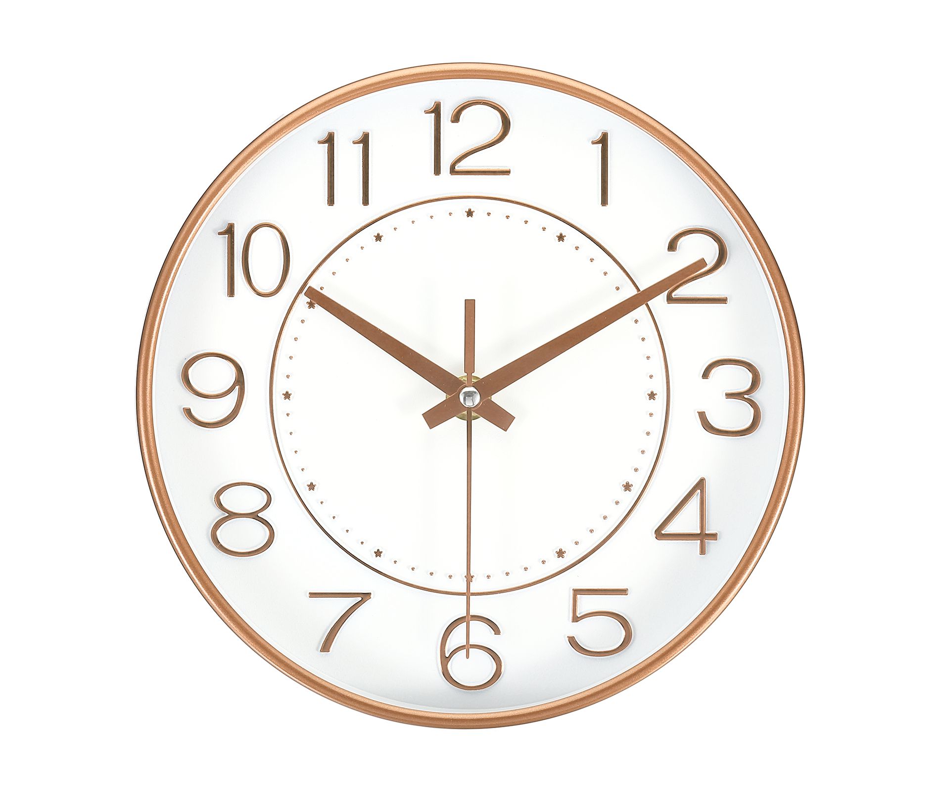 Unique Bargains Modern Silent Non Ticking Battery Operated Round Wall Clock 8 Inch Gold Tone