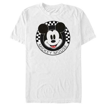 Men's Mickey & Friends Checkered Mickey Mouse Portrait T-Shirt