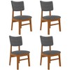 Mshliw Upholstered Dining Chairs Set of 4, Mid-Century Modern Kitchen Chairs with Ergonomic Backrest & Sturdy Rubberwood Frame for Dining Room - 3 of 4
