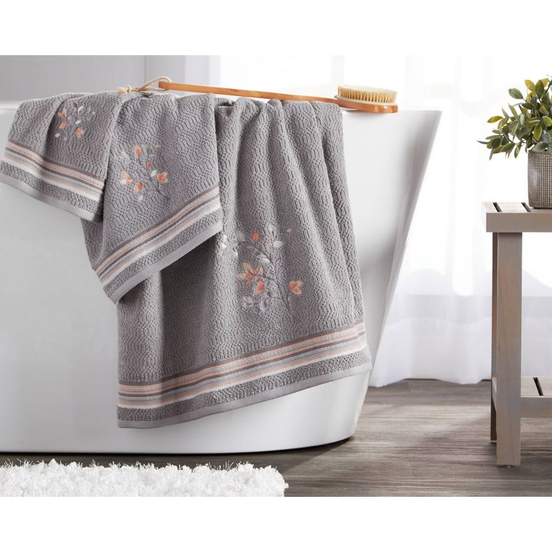 Greenhouse Leaves Bath Towel Gray - SKL Home, 5 of 7