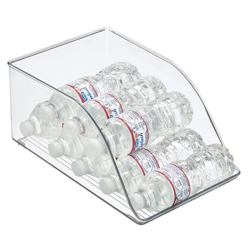 Mdesign Small Plastic Water Bottle Stackable Fridge Storage Organizer Bin,  Clear : Target