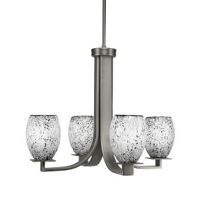 Toltec Lighting Apollo 4 - Light Chandelier in  Graphite with 5" Black Fusion Shade - 1 of 1