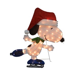 32" Peanuts Led Pre-Lit 2D Yard Art Skating Snoopy - 1 of 4