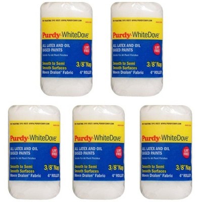 Genuine Purdy 5 Pack White Dove 4" x 3/8" Nap Roller Covers 140786104-5PK