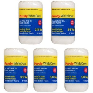 Genuine Purdy 5 Pack White Dove 4" x 3/8" Nap Roller Covers 140786104-5PK - 1 of 2