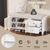 NicBex Storage Bench Modern Wooden Shoe Bench with Drawers, Adjustable Shelves, Rattan Doors and Cushion for Mudroom, Entryway - 2 of 4