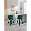 20.9" Velvet Counter Height Bar Stools Set of 2 with Solid Wood Legs and 360¡ã Swivel for Kitchen, Dining, or Bar - 2 of 4
