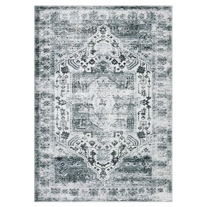 Washable Vintage Soft Non Slip Rectangular Distressed Floral Print Runner Rug Light Taupe 2 x 6(ft) - 1 of 4