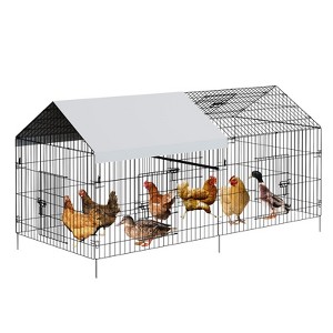 Metal Chicken Coop 86"x40"x40", Chicken Runs for Yard, Portable Hen House with Waterproof & Anti-UV Cover, Poultry Cage for Backyard Farm Use - 1 of 4
