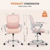 NicBex Adjustable Height Home Office Mesh Chairs with Fixed Armrest and Universal Wheels for Work Study - 3 of 4