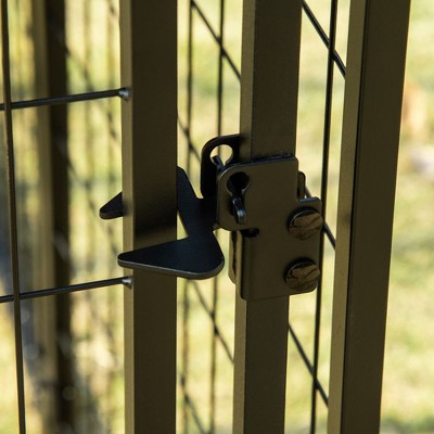 PawHut Red Metal Outdoor Dog Kennel with Roof