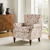 Araceli Traditional Wooden Upholstered Floral Armchair with Wingback and Nailhead Trim | ARTFUL LIVING DESIGN - 3 of 4