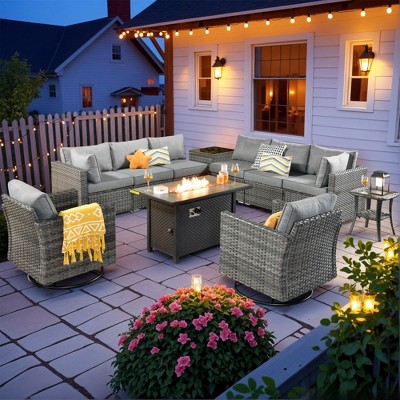 XIZZI Modular Outdoor Patio Furniture Set w/ Optional Coffee Table, Swivel Chair & Firepit - All-Weather, Waterproof & UV-Resistant