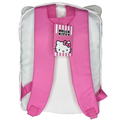 Sanrio White and Pink Hello Kitty Head 16" School Backpack with Front Pocket - image 4