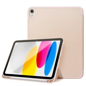 Vena For Apple iPad 10th Generation Case, iPad A16 Case with Trifold Stand, iPad Case 10th Gen A16 11th Generation Case with Pencil Holder, Pink - 1 of 4