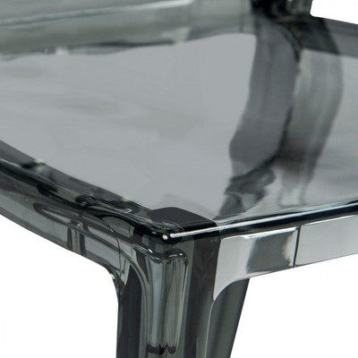 Hexagon Cut-Out Transparent Black Plastic Side Chair