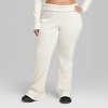 Women's High-Waisted Cozy Ribbed Lounge Flare Leggings - Wild Fable Cream  XXS
