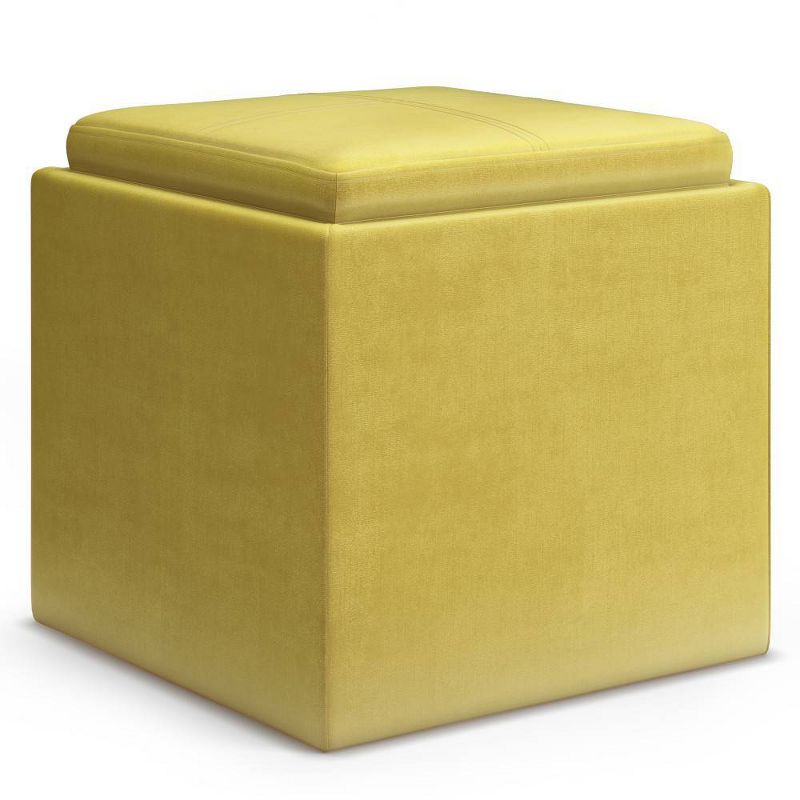 17" Townsend Cube Storage Ottoman with Tray - WyndenHall, 3 of 12