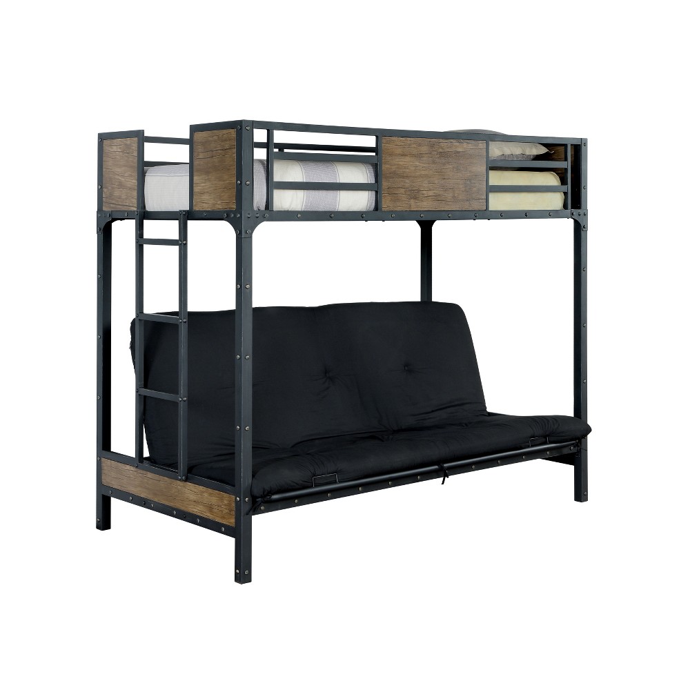 Photos - Bed Frame Twin Navii Kids' Bunk Bed Futon Black - HOMES: Inside + Out