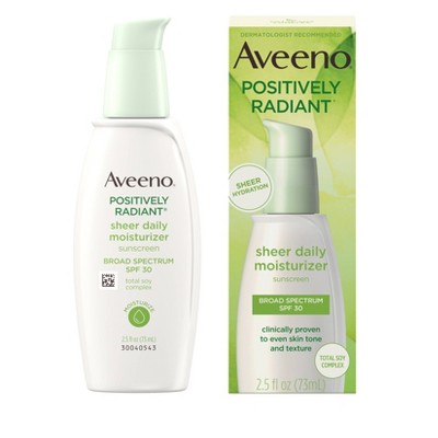 Aveeno Positively Radiant Sheer Daily Moisturizing Lotion - Dry Skin - SPF 30 - 2.5 fl oz