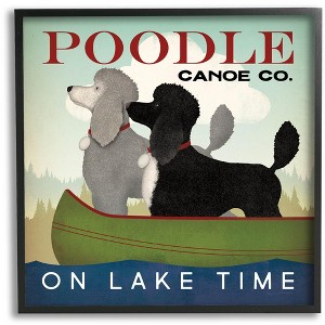 Stupell Industries Lake Time Canoe Poodles Framed Giclee Art - 1 of 4