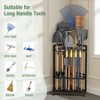 Garden Organizer Corner Metal Yard Storage Rack Heavy Duty Steel Long - Handled Tools Rakes Brooms - 4 of 4