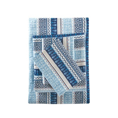 Flannel Print Sheet Set (Full) Blue Fair Isle