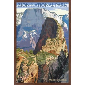 Trends International Lantern Press - Zion National Park, Utah, Angels Landing Framed Wall Poster Prints - 1 of 4