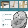 Bestier Outdoor Wicker Egg Chair, Rattan Chair with Cushion, Oversized Patio Lounge Chair for Outdoor, Indoor, Balcony, Backyard, Garden, Grey - 4 of 4