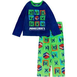 Minecraft Boys' 2-Piece Microfleece Sleepwear Pajama Sets - 1 of 4