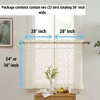 HLC.ME Isabella Floral Rod Pocket Lace Semi Sheer Voile Short Cafe Tiers for Small Windows - 2 of 4